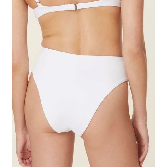 Andie Swim 90s High Waisted Cheeky Swimsuit Bikini Bottom Rose Pink Eco Nylon XL - Picture 7 of 8